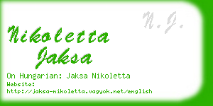 nikoletta jaksa business card